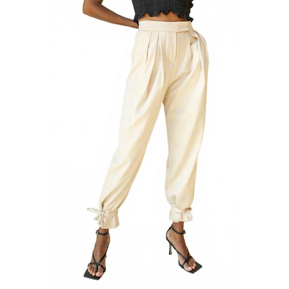BEIGE BOTANY Pants - NEW BEIGE BOTANY strong ties ankle pants in beige